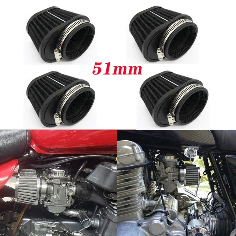 Limpiador limpio de filtros de aire de cápsula cónica universal de 4x51 mm para motocicleta café corredor Foto 3 de 4