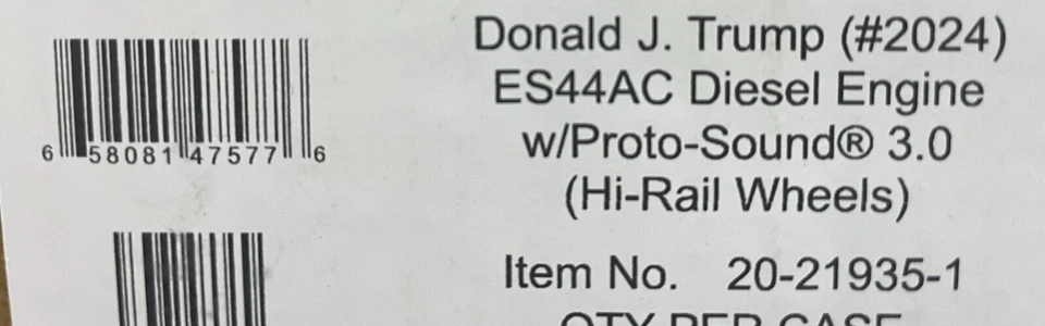 MTH 20-21935-1 Trump MAGA #2024 ES44AC PS3 LEDs Diesel Locomotive O NEW - Image 2 of 4