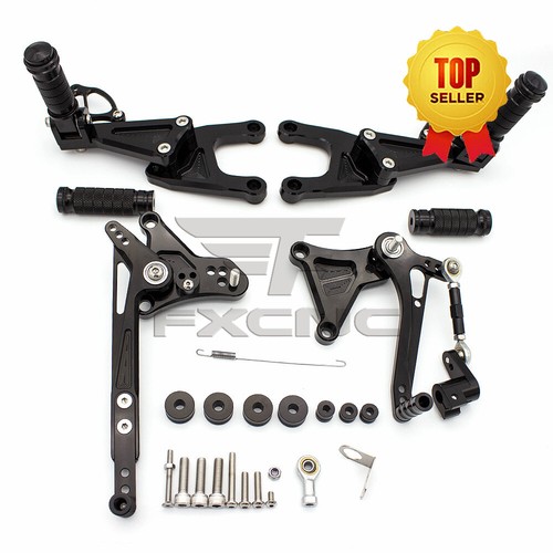 CNC Front Rear Rearsets Foot Pegs Pedal For Benelli TNT125 TNT135 2016-2019 BLK - Picture 14 of 16