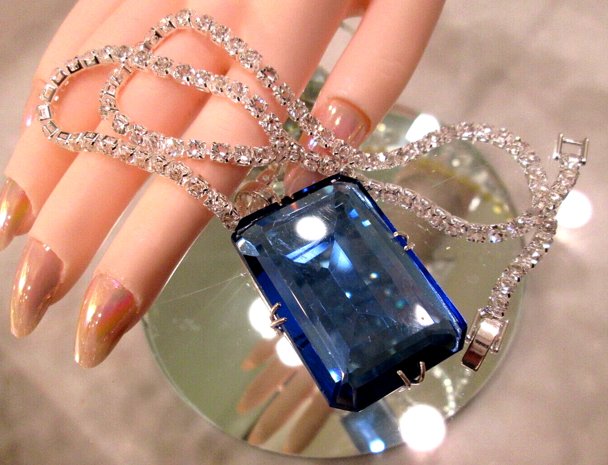 LIGHT BLUE SAPPHIRE HUGE GEMSTONE LADIES 925 STERLING SILVER