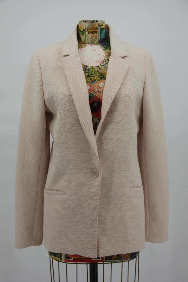 Cynthia Rowley Medium M Admiral Crepe Suit Jacket One Button Blush