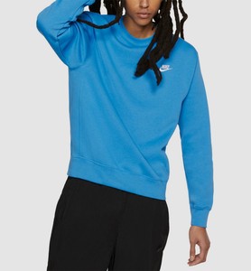 $149 Nike Men's Club Pullover Fleece Crew Neck Sweatshirt Blue Size L