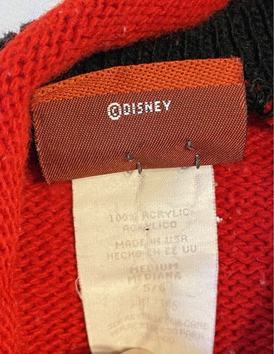 101 DALMATIONS kids knit Walt Disney youth Medium 5/6 Red sweater LUCKY dog 90s - Picture 8 of 9