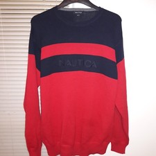 Nautica striped spell out logo sweater