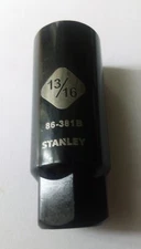 Stanley 13/16" x 3/8" Deep Spark Plug Socket 86-381B Black Chrome 6 Pt Free Ship