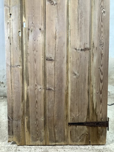 30"X 79" Victorian Internal Stripped & Painted Pine 5 Plank Ledge Door Old - Picture 3 of 12