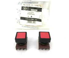 Lot of 2 New GE General Electric P9SPNRG Red Square Flush Push Buttons