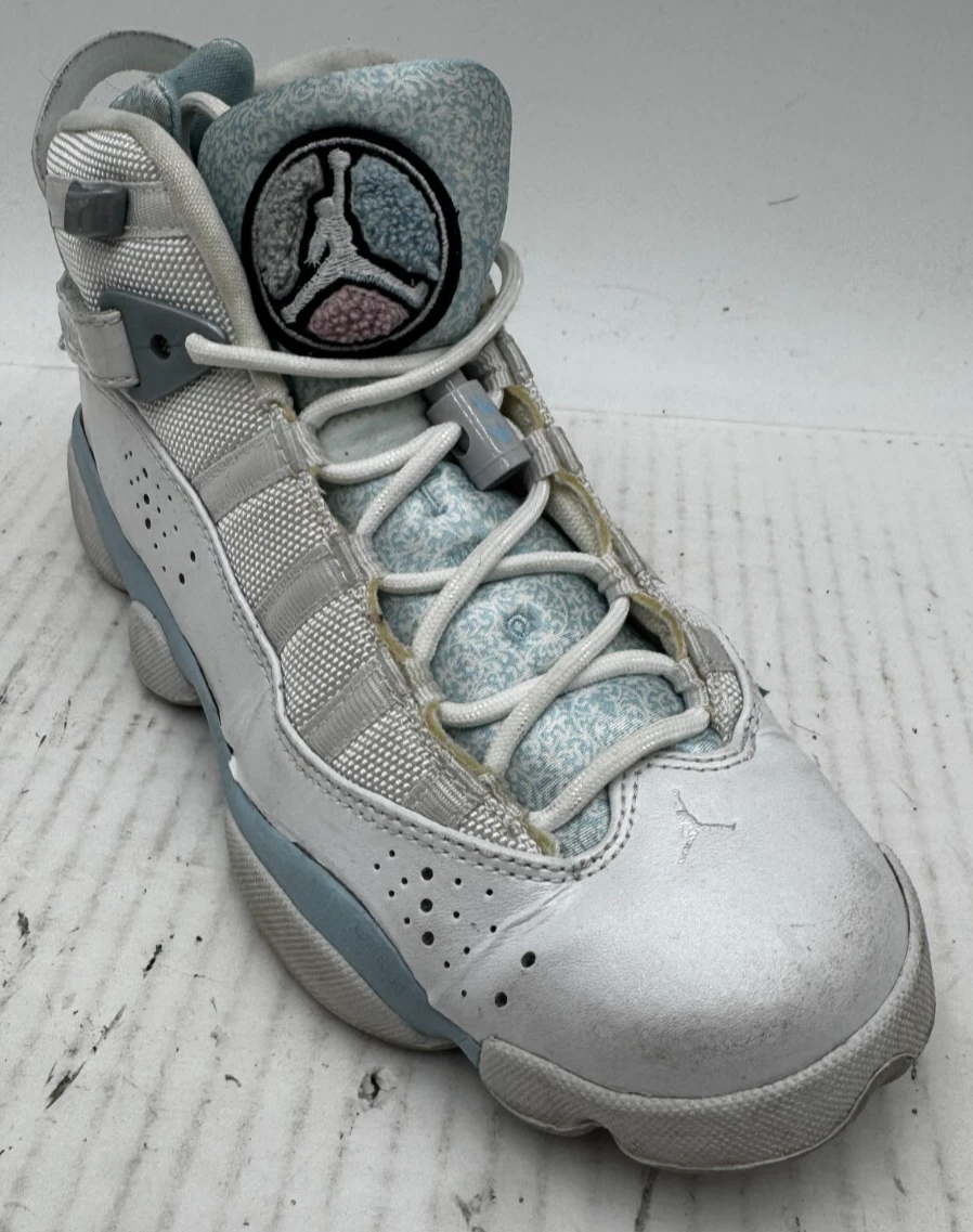 Scarpe stringate Air Jordan 6 anelli (GS) sneaker giovanile 6 bianco blu pallido 323399 111