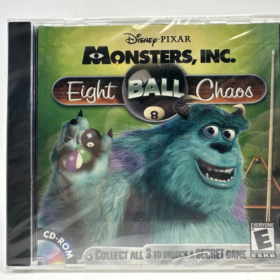 Monsters, Inc. Eight Ball Chaos CD-ROM, 2001 New Sealed Unlock a Secret Game - Image 2 of 4