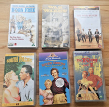 Collection of 6 Western Movies VHS Video Tapes Bundle King  I / Wild Bunch