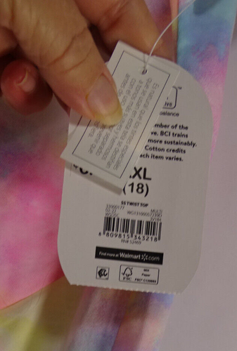 NWT-Wonder Nation Girls Tye Dye Shirt XXL 18 - Picture 2 of 3