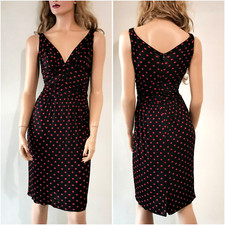 🆓US🛃 vintage Dolce&Gabbana red polka dot viscose jersey Dress IT 40