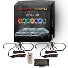 Rgb Multi Color Led Halo Kit With Rf Remote For 2003-2007 Saturn Ion Headlights