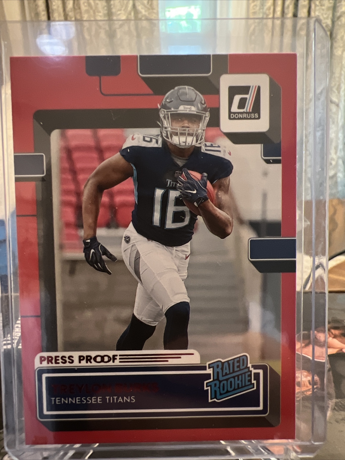 2022 DONRUSS TREYLON BURKS RATED ROOKIE RED PRESS PROOF #312 TENNESSEE TITANS