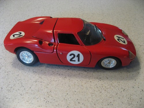 Vintage Revell Ferrari 250 LM Red Diecast Car with Racing Decals #21