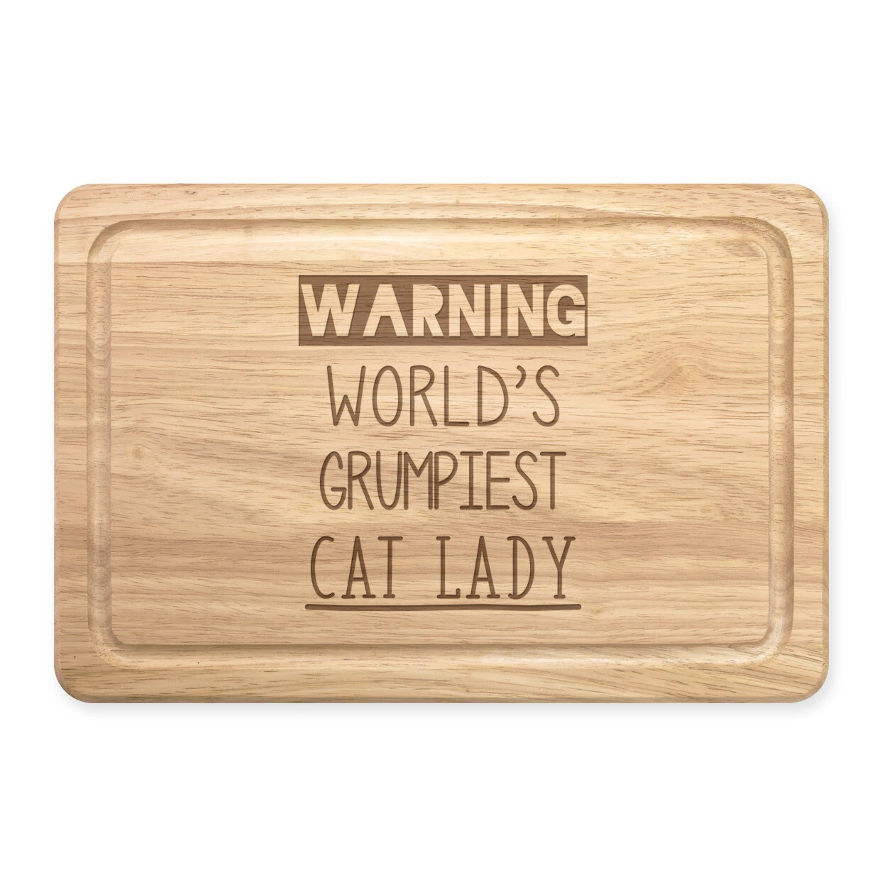 Warning World's Grumpiest Women's Cats Rectangular Cutting Board Cool Crazy