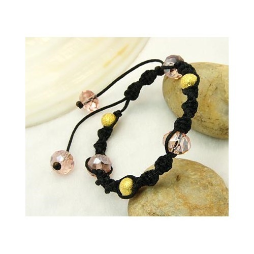 Wholesale Lot 8 Faceted Crystal Bead Adjustable Shamballa Bracelets 18 Colors - Picture 11 of 18
