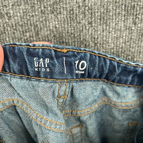 GAP Kids Girls Barrel Jeans Size 10 High Rise Ankle Adjustable Waist Cotton EUC - Picture 10 of 13
