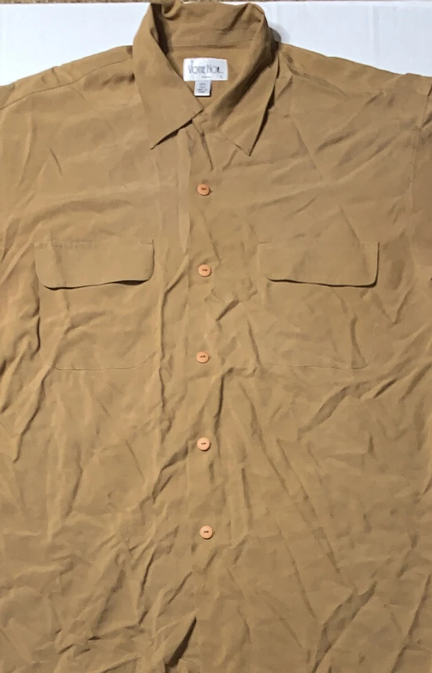 Preowned- Vintage Votre Nom Button Front Silk Blouse Womens (Size L) - Изображение 2 из 4