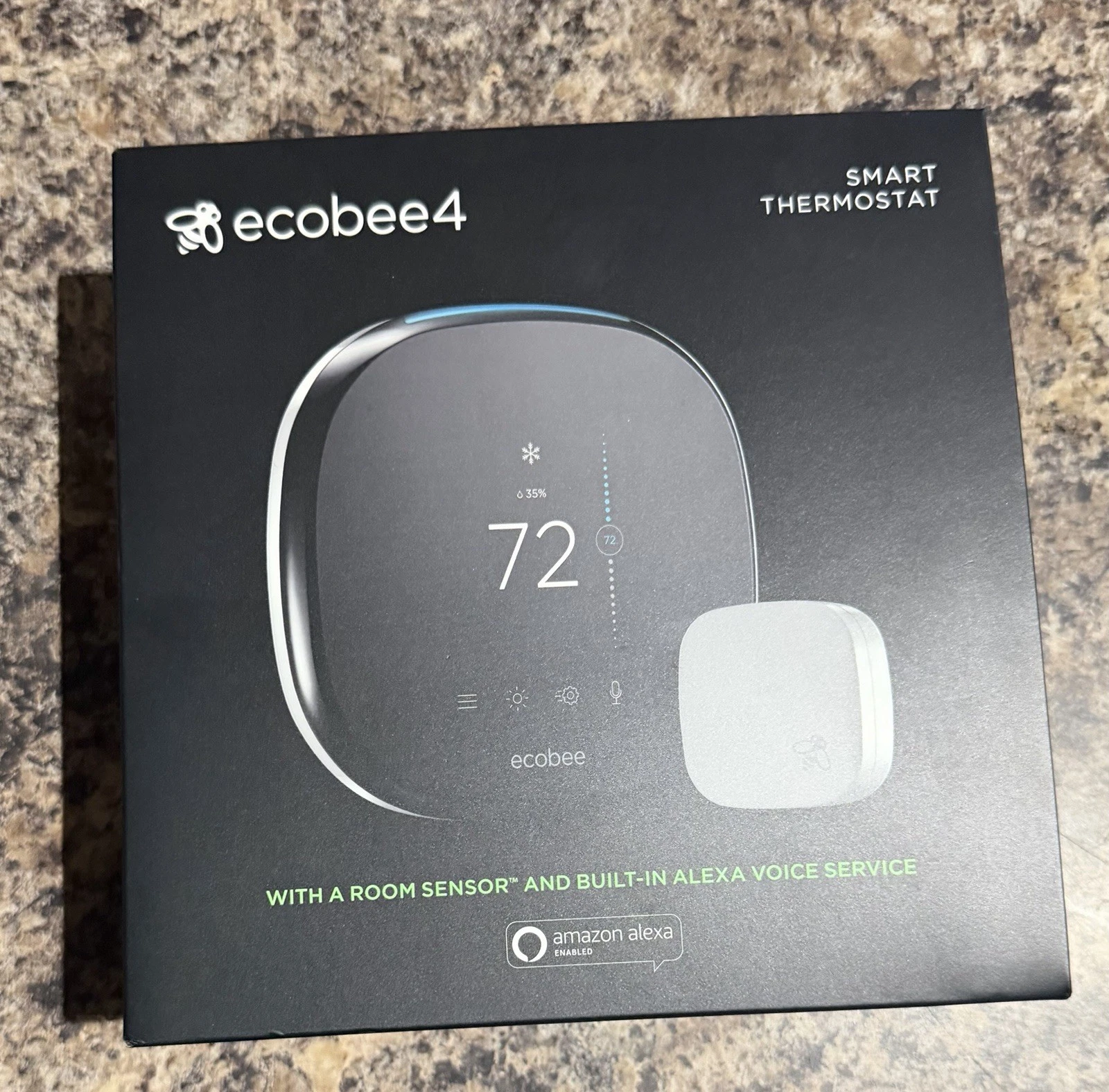 ecobee 4 Smart Thermostat with Built-in Amazon Alexa (No sensor)