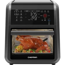 12 Qt. Air Fryer 5 Functions w/ Integrated Smart Thermometer, 28 Presets, Black