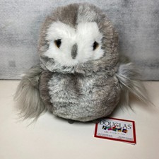 Douglas Plush Mini Owl Gray White 7" Stuffed Animal 9806G New w/ Tag