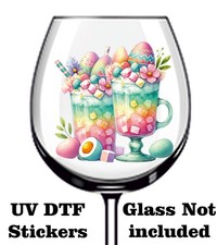 Ostern Getränk UV DTF Aufkleber - Mülleimer Becher Weinglas Flasche Tasse Laptop