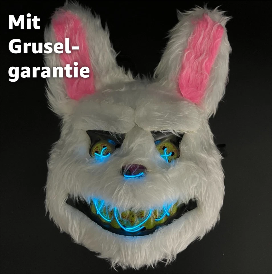 Horror Hase LED Grusel Maske - wie aus Purge steuerbar, Halloween & Fasching - Bild 3 von 4