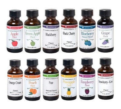LorAnn Super Strength Fruity Flavor Pack 12 Variety 1 oz Bottles Kosher Extracts