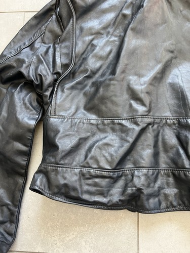 Vintage Brooks Black Leather Grunge Cafe Racer Motorcycle Made In USA Jacket - Picture 19 of 20
