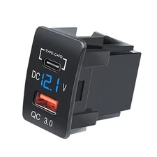 For Toyota PD Fast Charging Port Car Charger Socket Dual USB QC3.0 Power Adapter