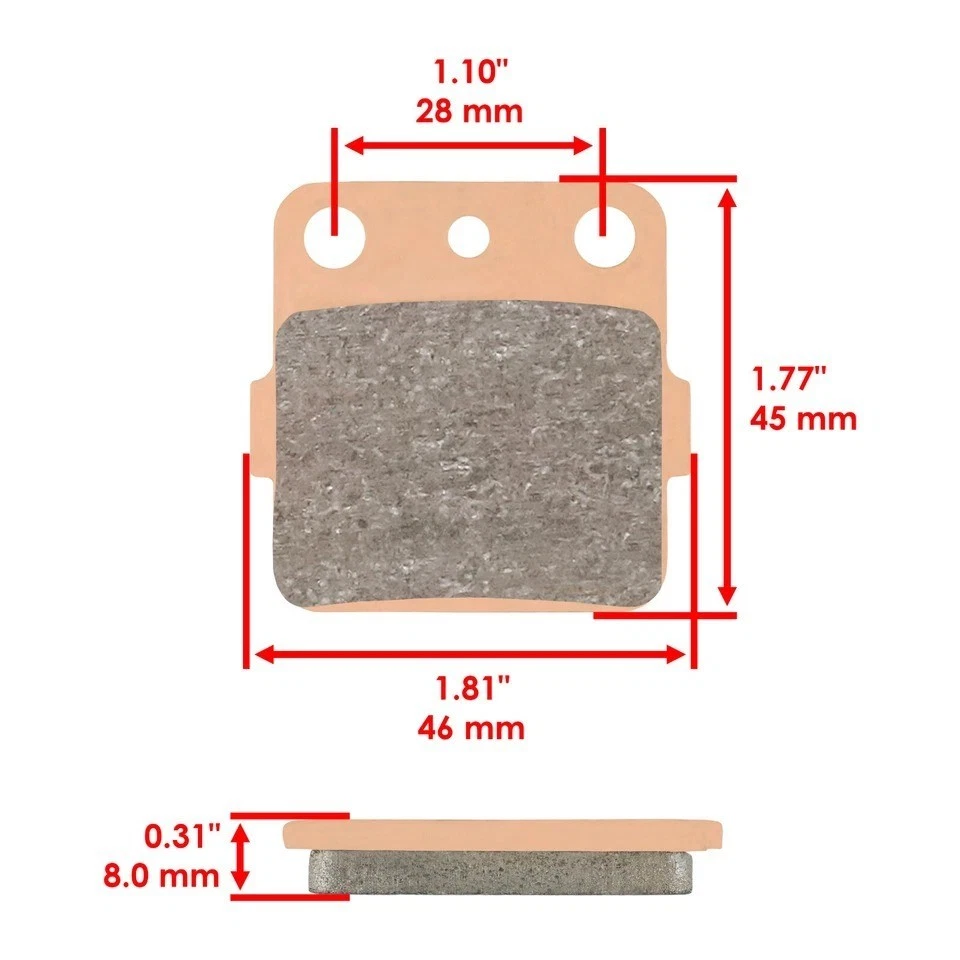 Pastillas de freno delanteras traseras Yamaha Grizzly 660 YFM660 2002-2008 Foto 2 de 4
