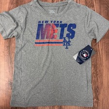 New York Mets Youth T-Shirt Size S 6/7 Gray Official MLB Genuine Merch NWT