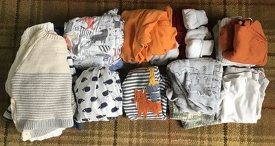 3-6 Monate Babykleidung Paket; Baby wächst, Fäustlinge, Latzhosen, T-Shirts, Pullover