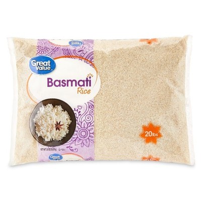 Premium Long Grain Basmati Rice 20 lb Bag White Aromatic Indian Origin