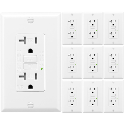 #ad #ad 20AMP GFCI Outlet Receptacle Tamper Resistant WR TR Self Test GFI 10 Pack $69.99