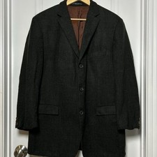 Hugo Boss Vintage 90s Made in USA Virgin Wool Blend Dark Charcoal Gray Blazer