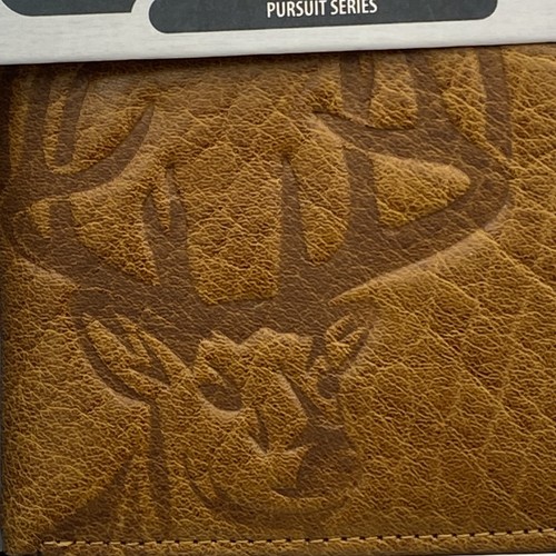 Pursuit Series Big Buck Deer Hunting Wallet Full Grain Leather Blue RFID Protect - Picture 5 of 7