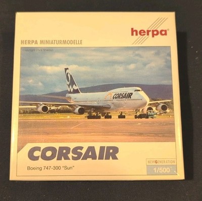 Herpa Wings  Corsair Boeing 747-300 F-GSUN Sun- #504072-Limited Edition New NIB