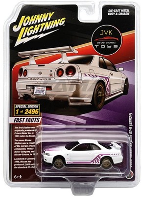 NISSAN Skyline GT-R (BNR34) - 2000 - white - Johnny Lightning 1:64