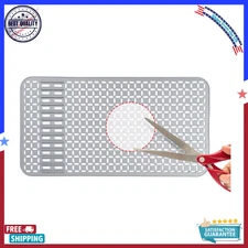 Silicone Sink Mat 26x14in. Kitchen Sink Protector Grey, Non Slip Drain Cover Pad