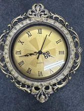 Beautiful Metal Clock.   Works As It Should