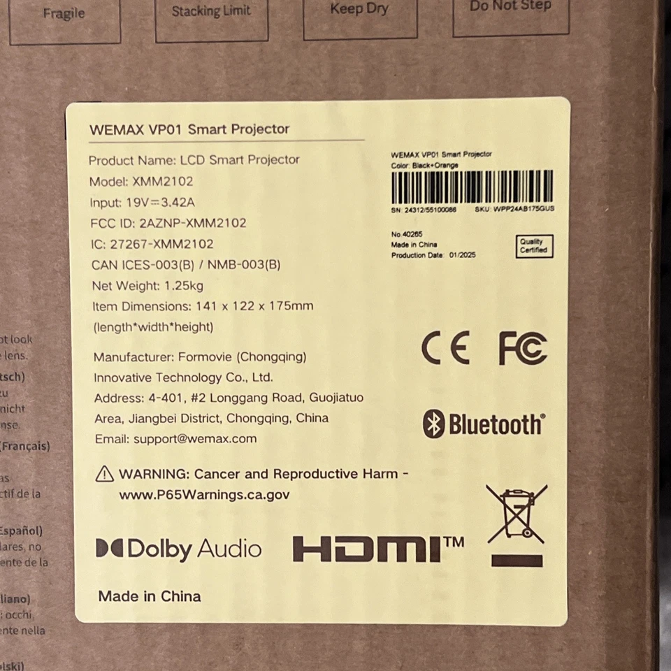 Google WEMAX VP01 LCD Smart Projector XMM2102 OPEN BOX - Image 3 of 4