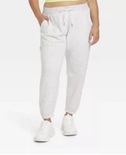 Women’s All In Motion Ultra Soft Relaxed Fleece Sweatpants Heather Gray S NEW!