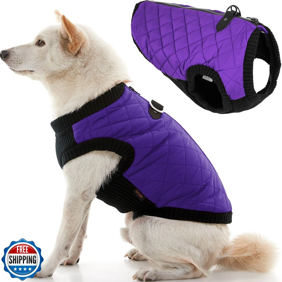 Gooby Fashion Vest Dog Jacket - Violet, Medium - Warm Zip Up Bomber Vest with - Image 3 of 4