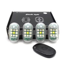 USB Rechargeable Wireless Strobe Light Remote Control LED Warning Lamp Bike Car