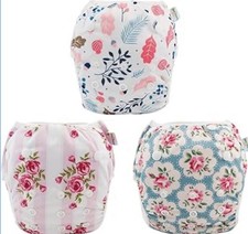 Reusable Swim Diapers for Baby Infant Girls  3 Pack  Great for Swim Lessons