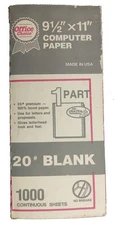 Office Choice 9 1/2" x 11" Tractor Feed Computer Paper ~750 Continuous Sheets