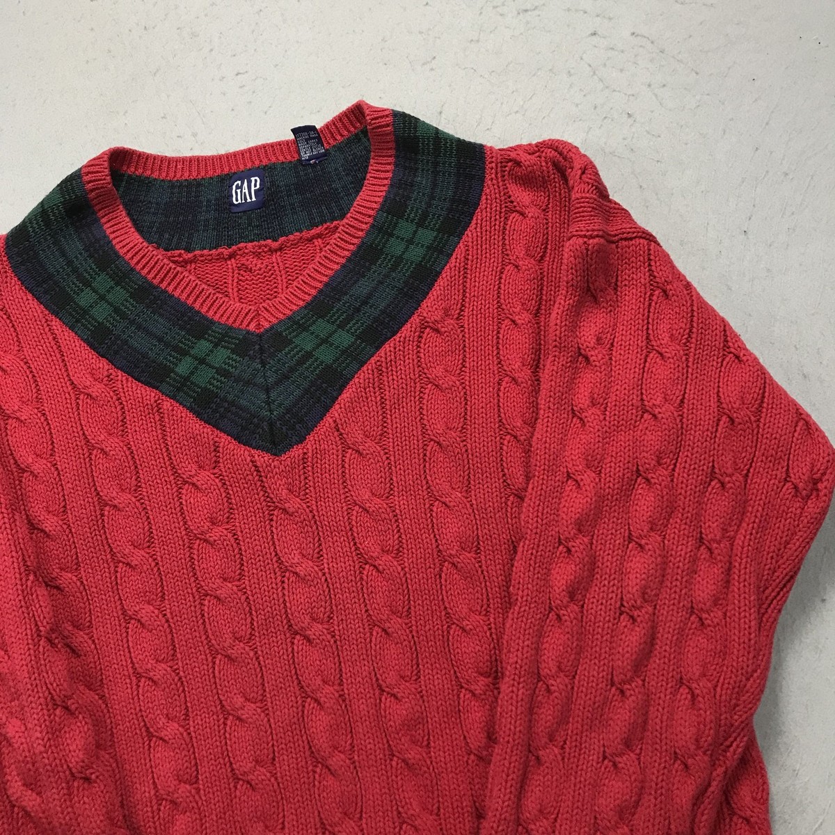 トップス 00s OLD GAP aran pattern cotton knit BLK s-l1200.jpg