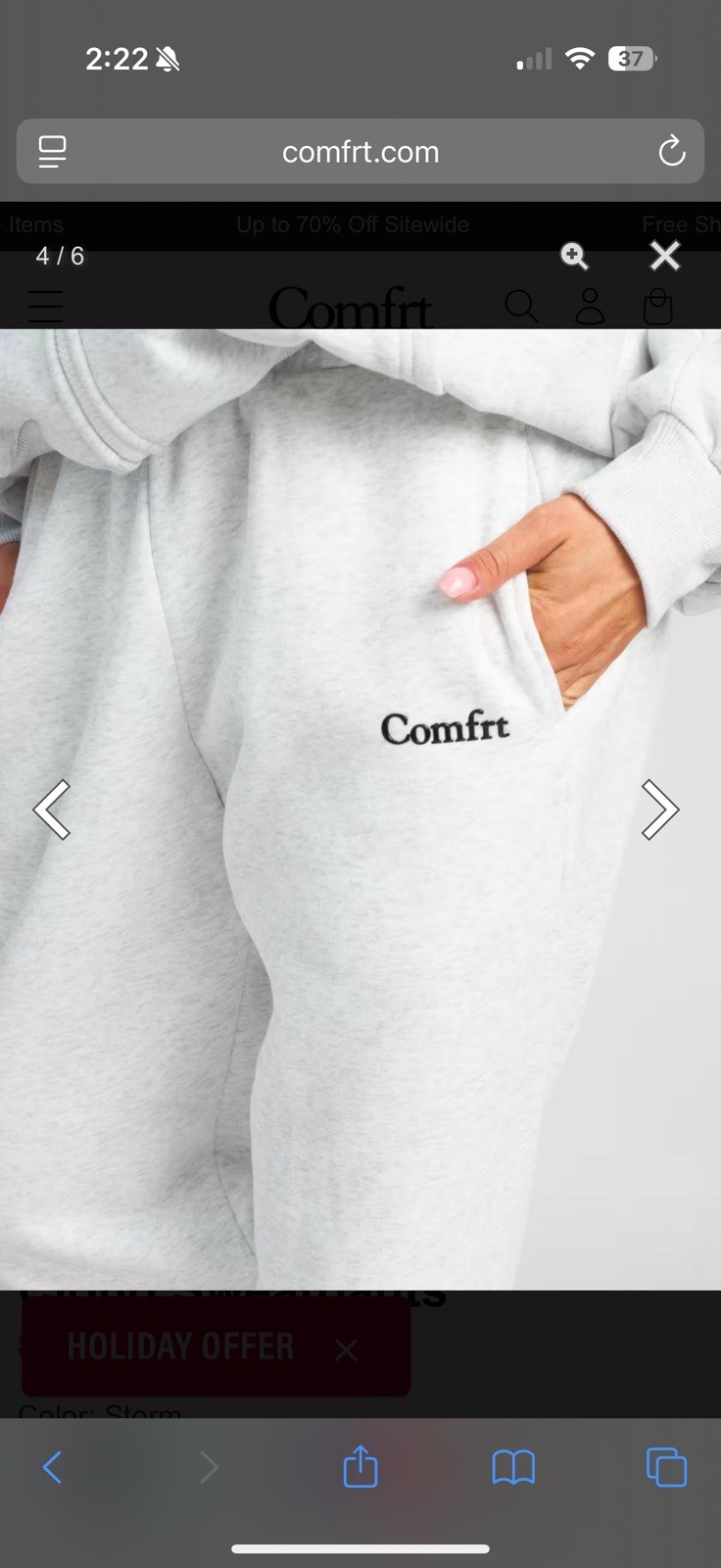 NEW Unisex Comfrt Cloud Jogger Sweatpants Gray Storm Color XXL Comfort